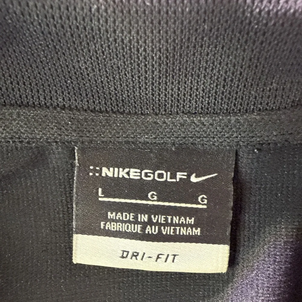 Nike Golf Polo Shirt Mens Large Black Dri-FIT Performance Athletic Casual Logo - Picture 4 of 7